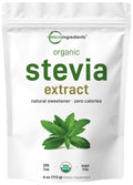 Pure Organic Stevia Powder – 4 oz, Reb-A Green Leaf Extract, Zero Calorie, Keto Friendly