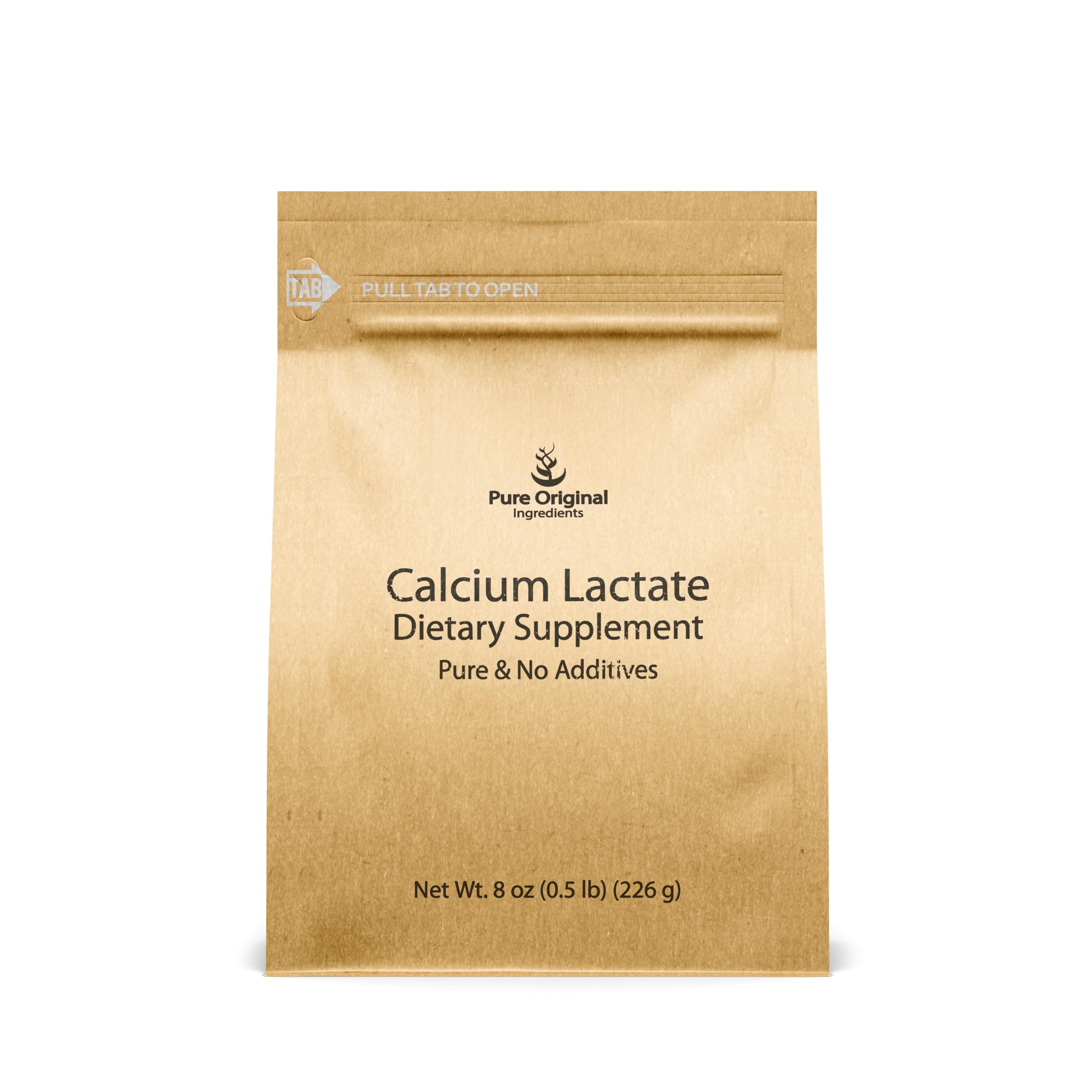 Pure Original Calcium Lactate (8 oz) - Calcium Supplement & Electrolyte | Pure Original Ingredients