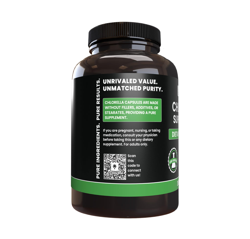 Pure Original Ingredients Chlorella (365 Capsules) No Magnesium or Rice Fillers | Always Pure, Lab Verified