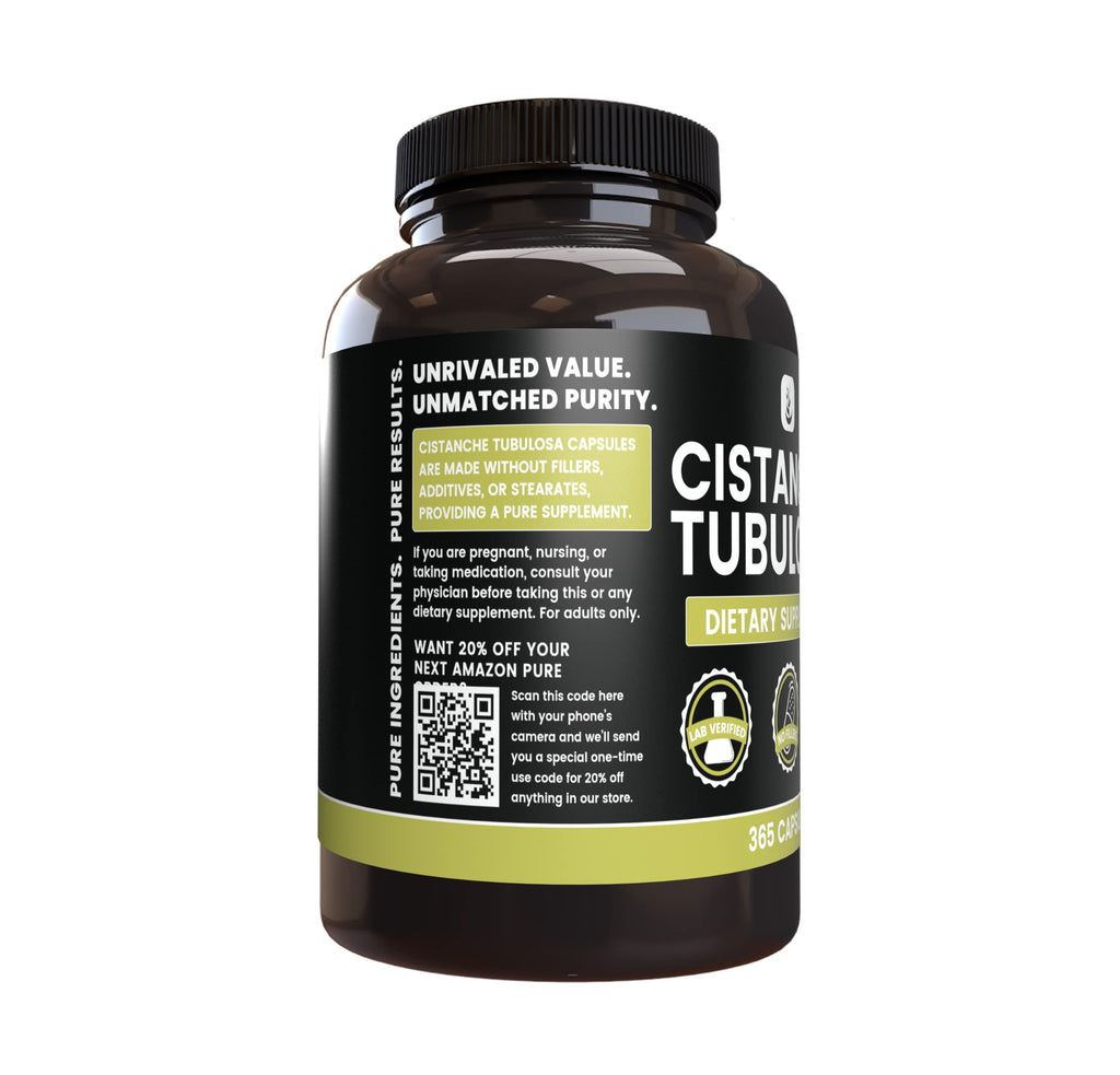 Pure Original Cistanche Tubulosa 365 Capsules – No Fillers, Lab Verified