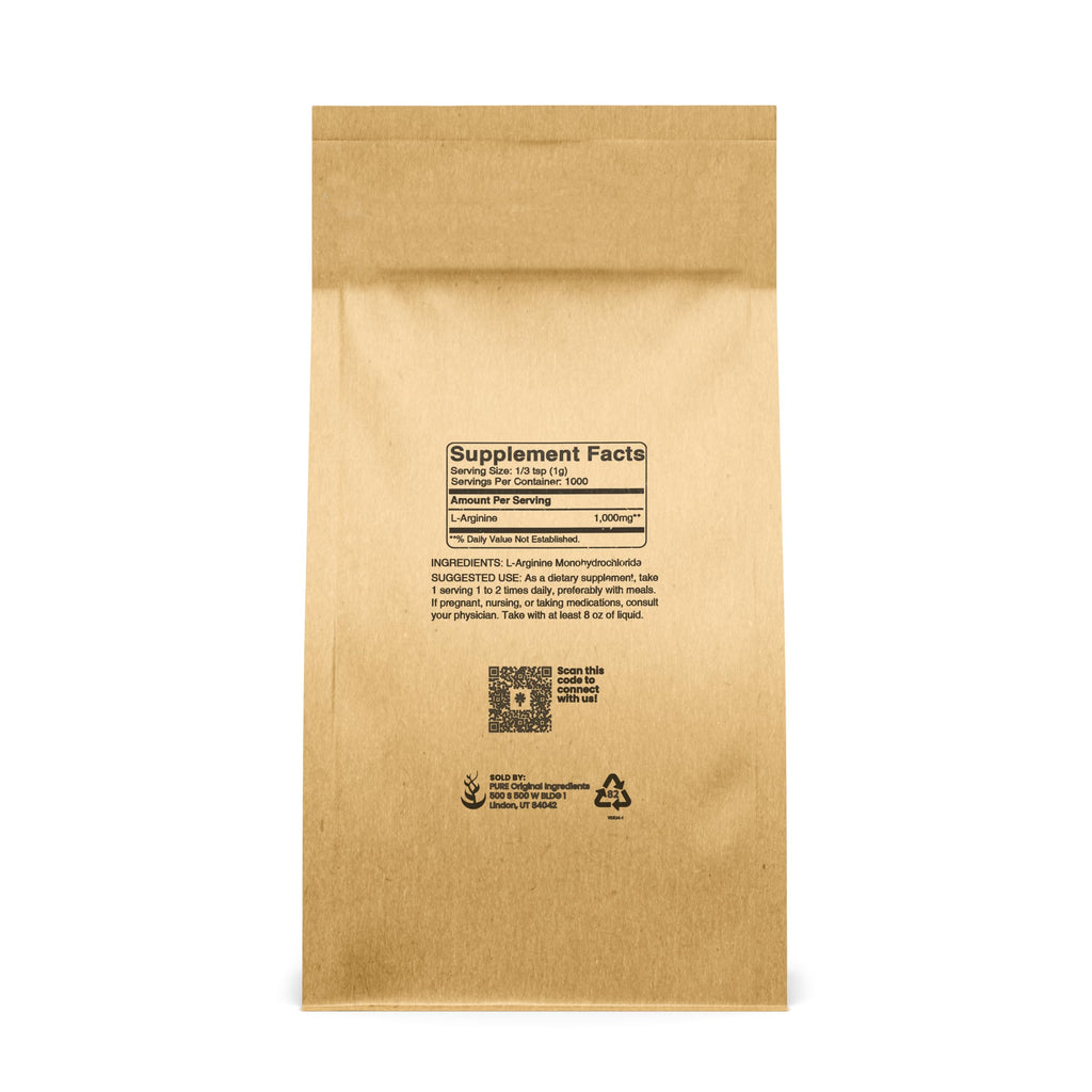 PURE ORIGINAL INGREDIENTS L-Arginine (2.2 lb) Pure, No Fillers or Additives