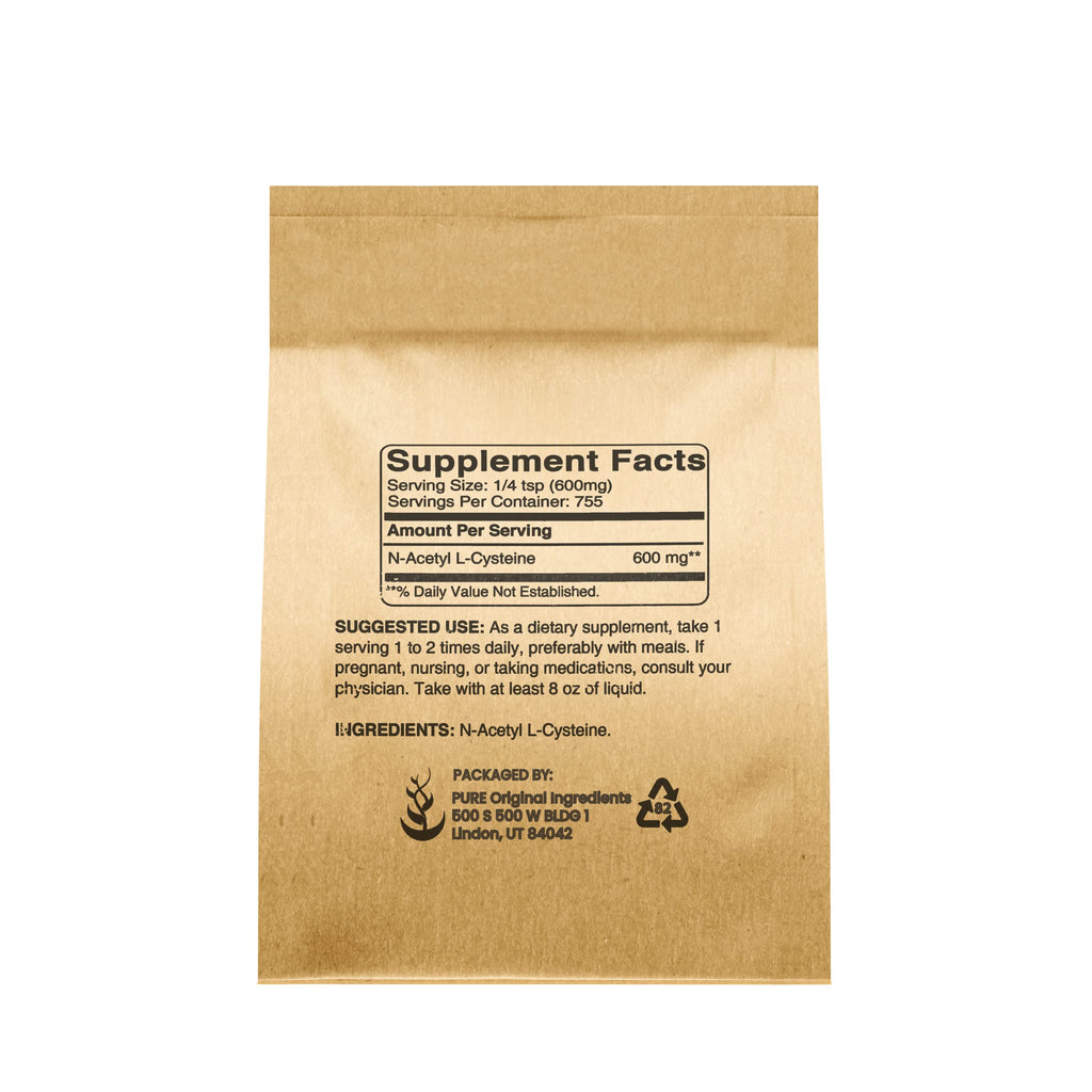 NAC N-Acetyl L-Cysteine Powder (1 lb) – Pure Original Ingredients | Lab Verified