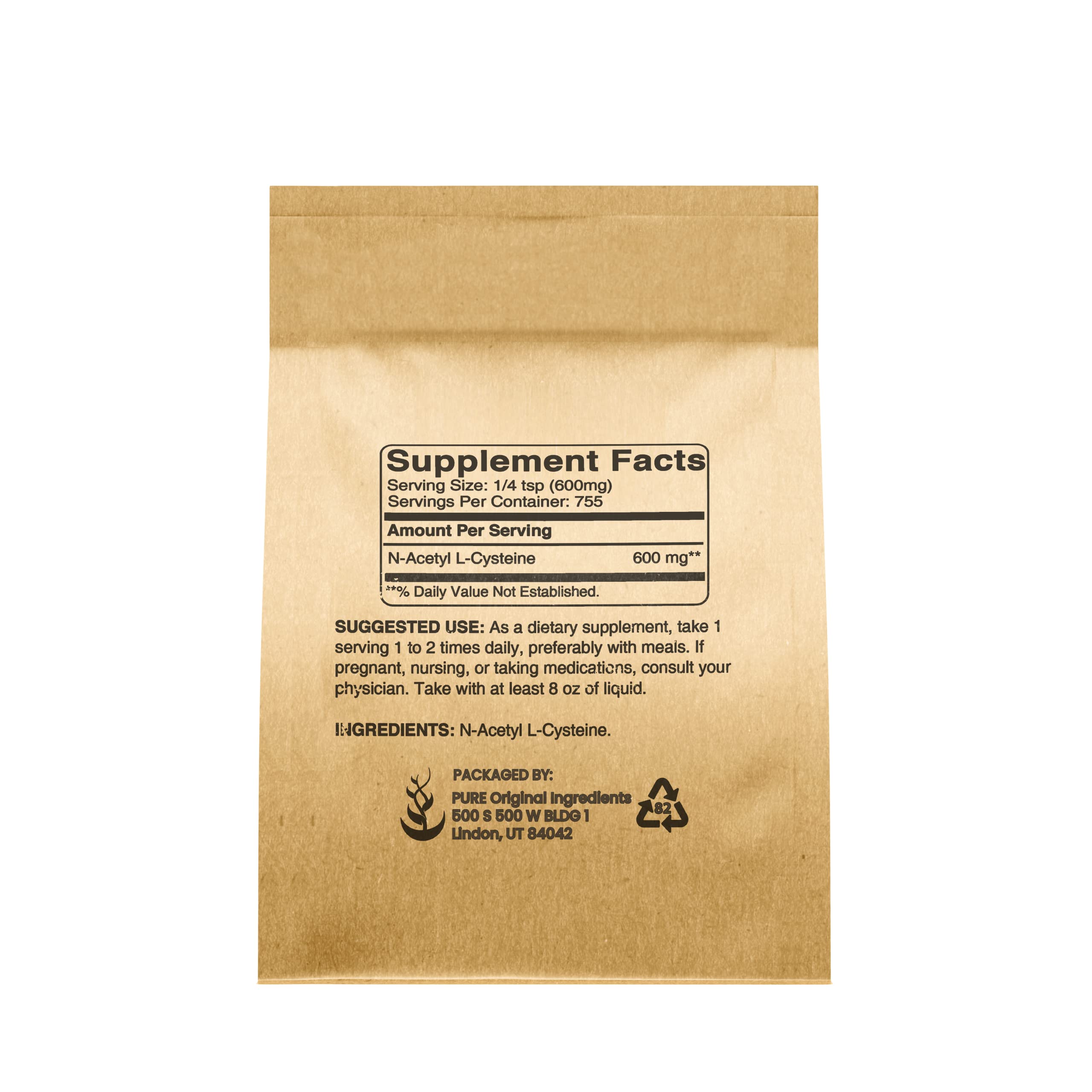 NAC N-Acetyl L-Cysteine Powder (1 lb) – Pure Original Ingredients | Lab Verified