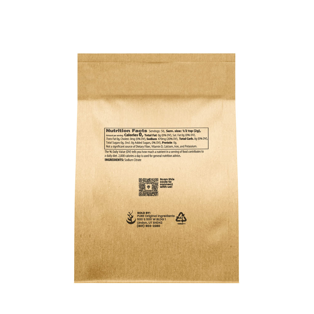 Pure Original Ingredients Sodium Citrate (4 oz) – Preservative & Emulsifier for Molecular Gastronomy