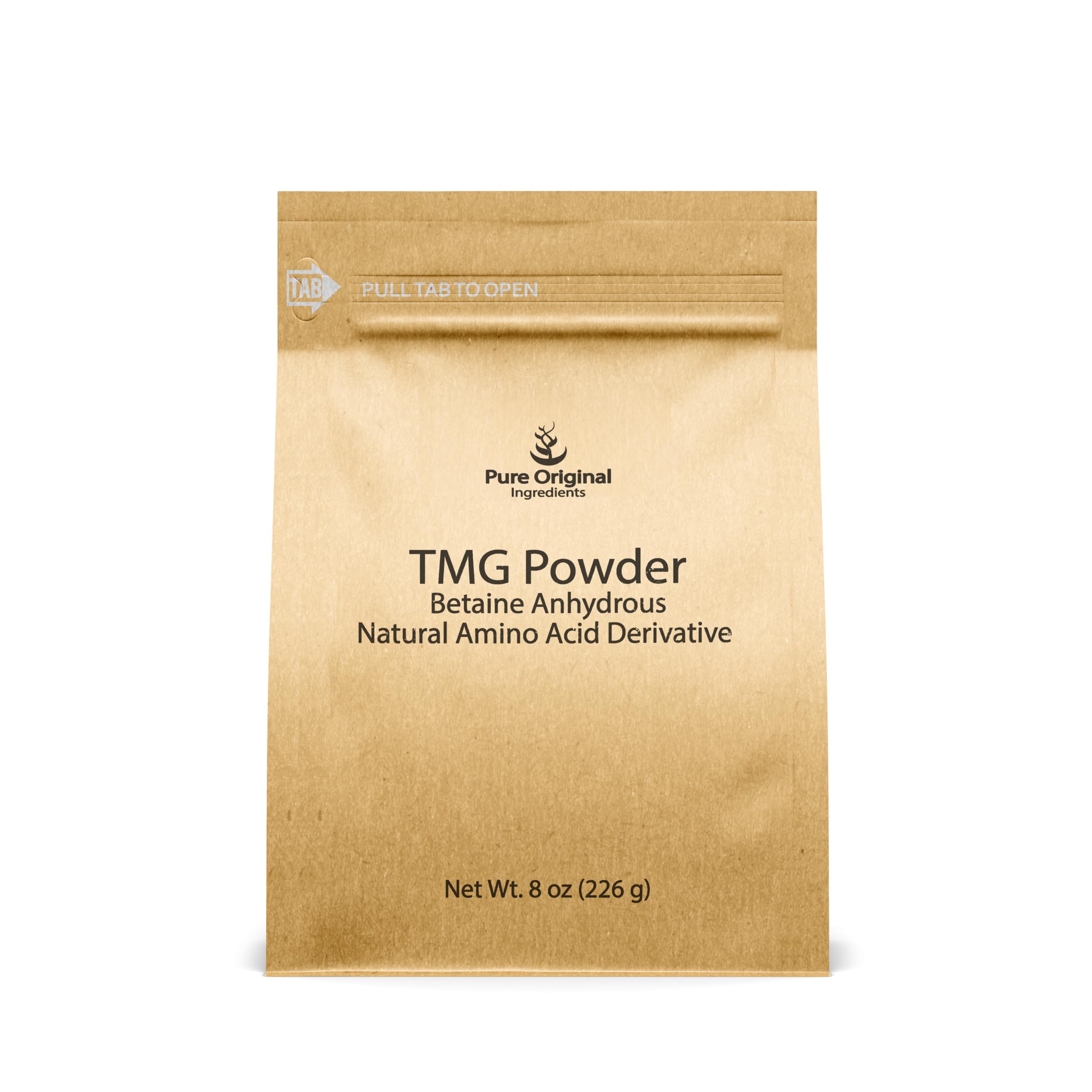PURE ORIGINAL INGREDIENTS TMG Powder – Trimethylglycine (TMG), Vegan & Gluten Free, 8 oz