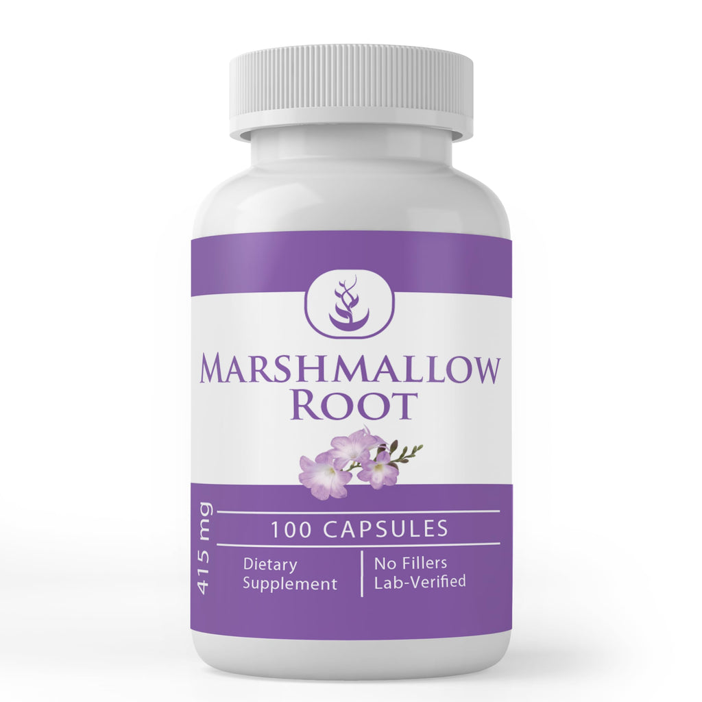 Pure Marshmallow Root Capsules – 100 Count, Always Pure, No Additives, Lab Verified