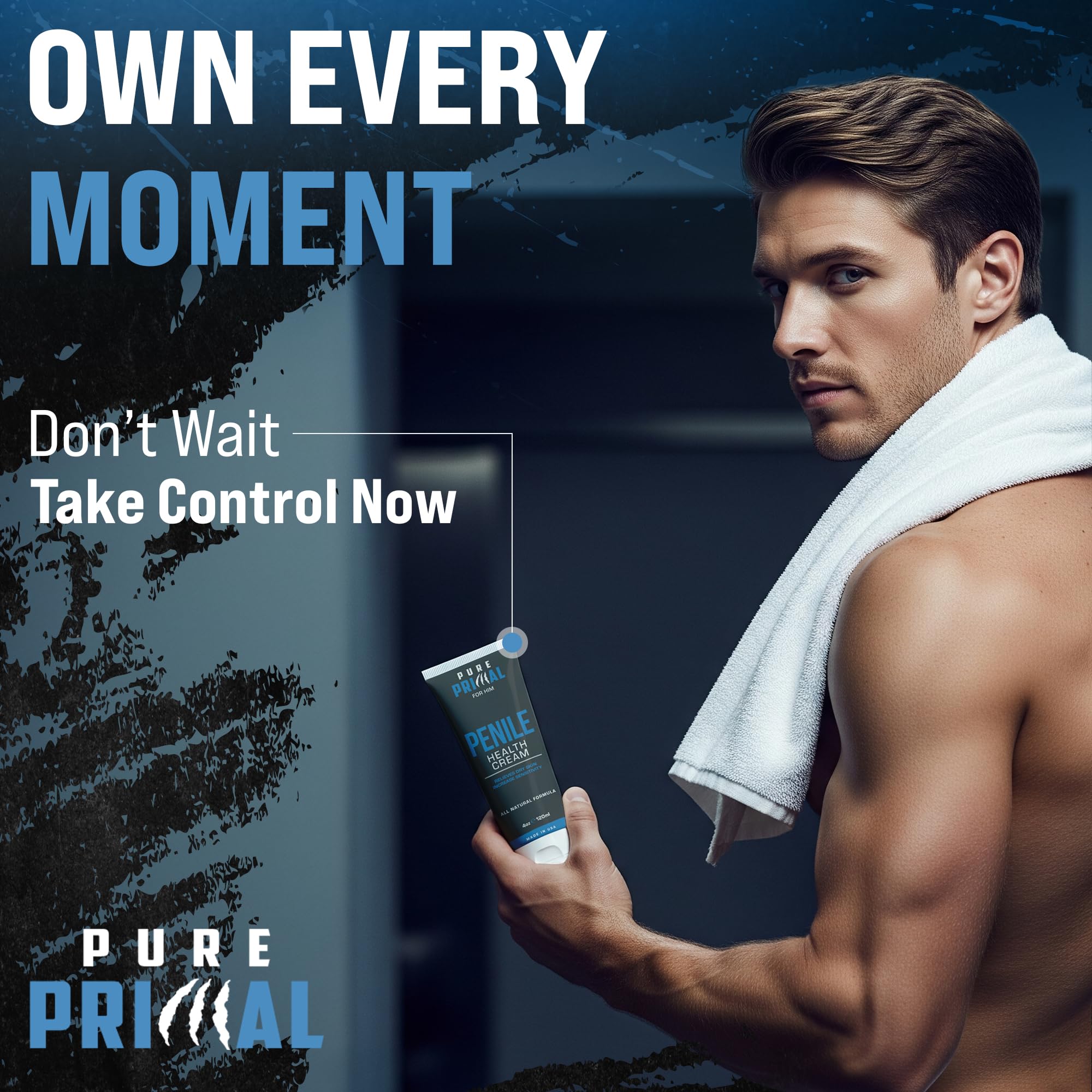 Pure Primal Soothing Skin Cream for Men | Fast-Absorbing Daily Moisturizer for Delicate Areas