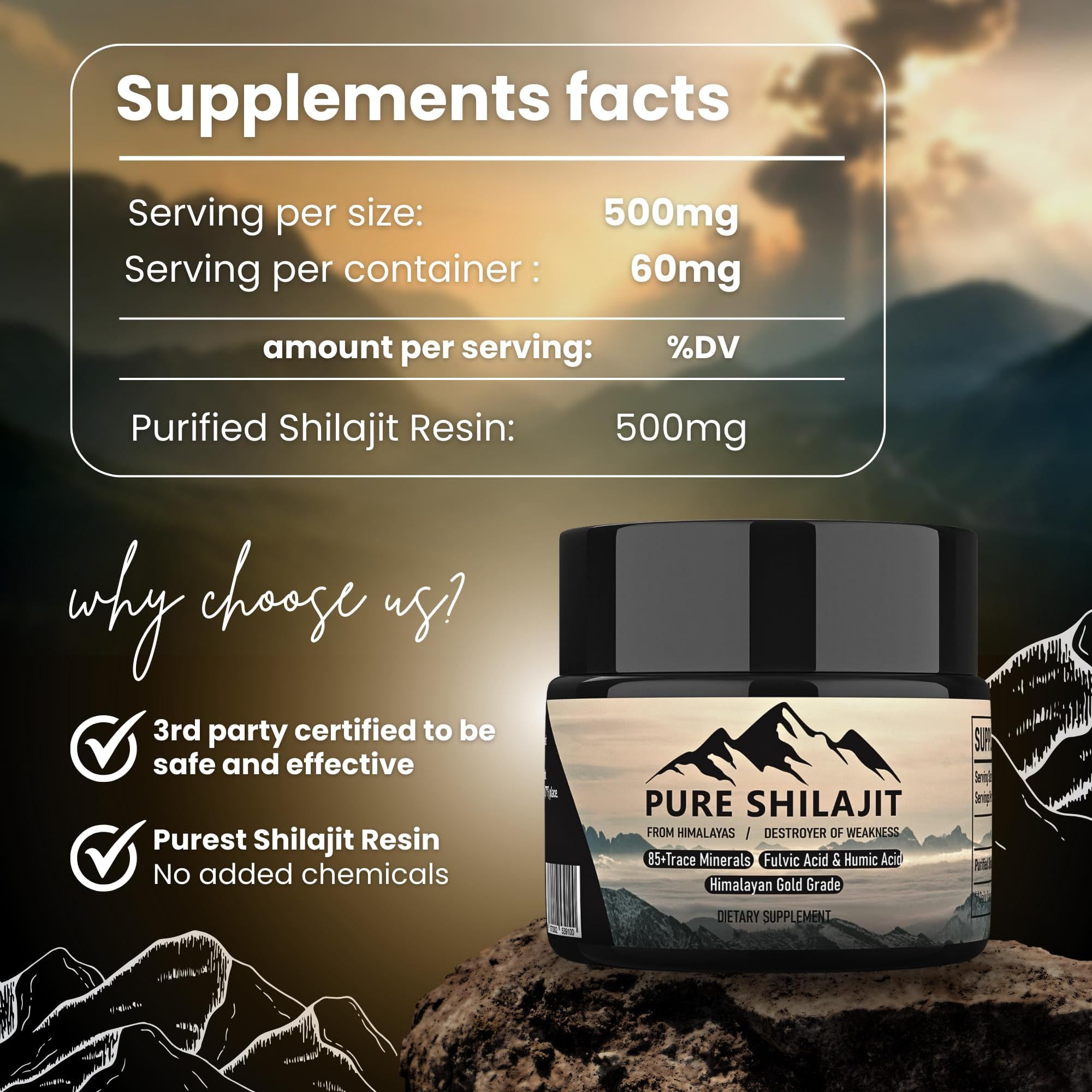 Pure Shilajit Himalayan Resin – Organic 85+ Minerals, Energy & Immunity (30g)