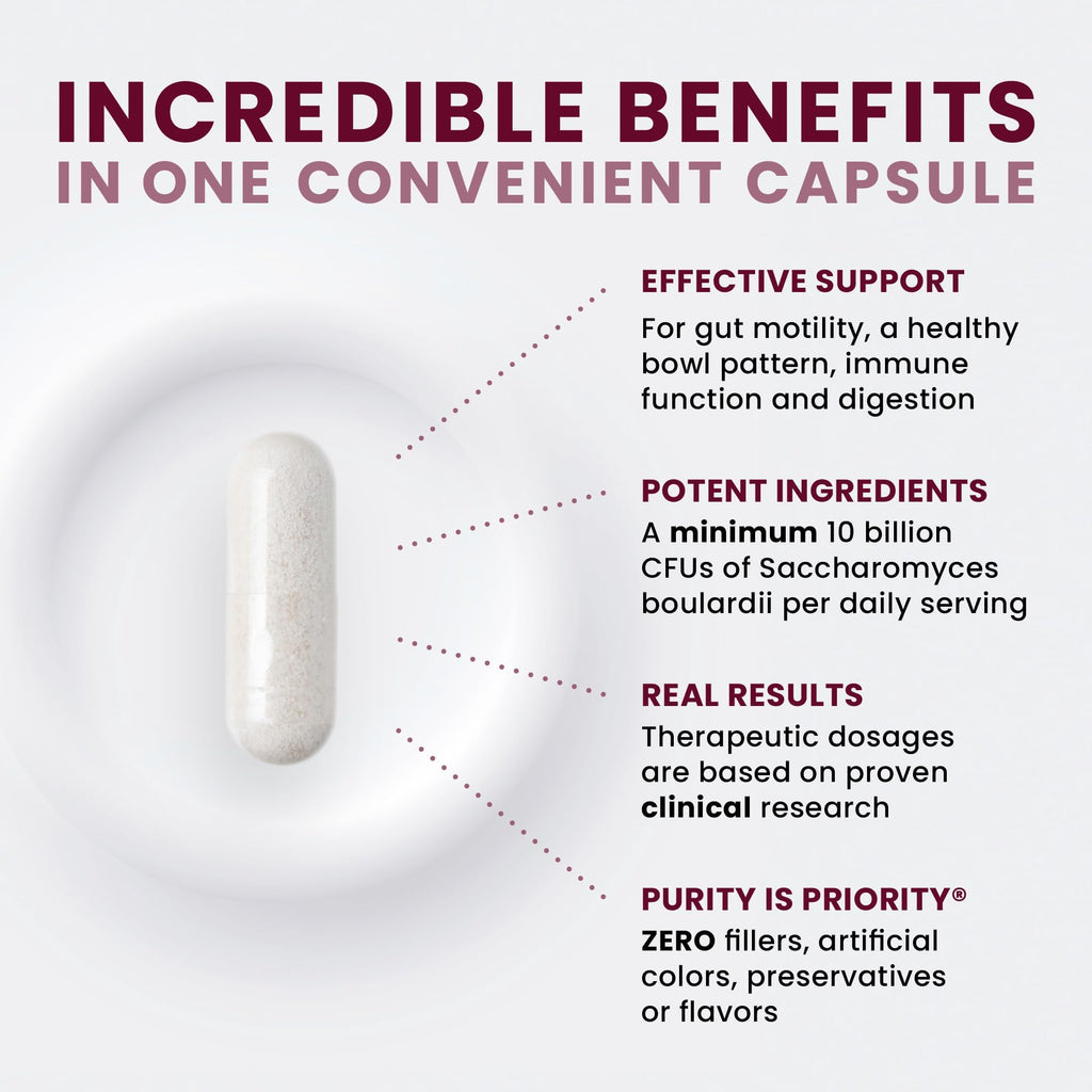 Saccharomyces Boulardii Probiotics 10B CFU – Made in USA | CNCM I-3799 Patented Strain | Pure TheraPro Rx 60 Capsules