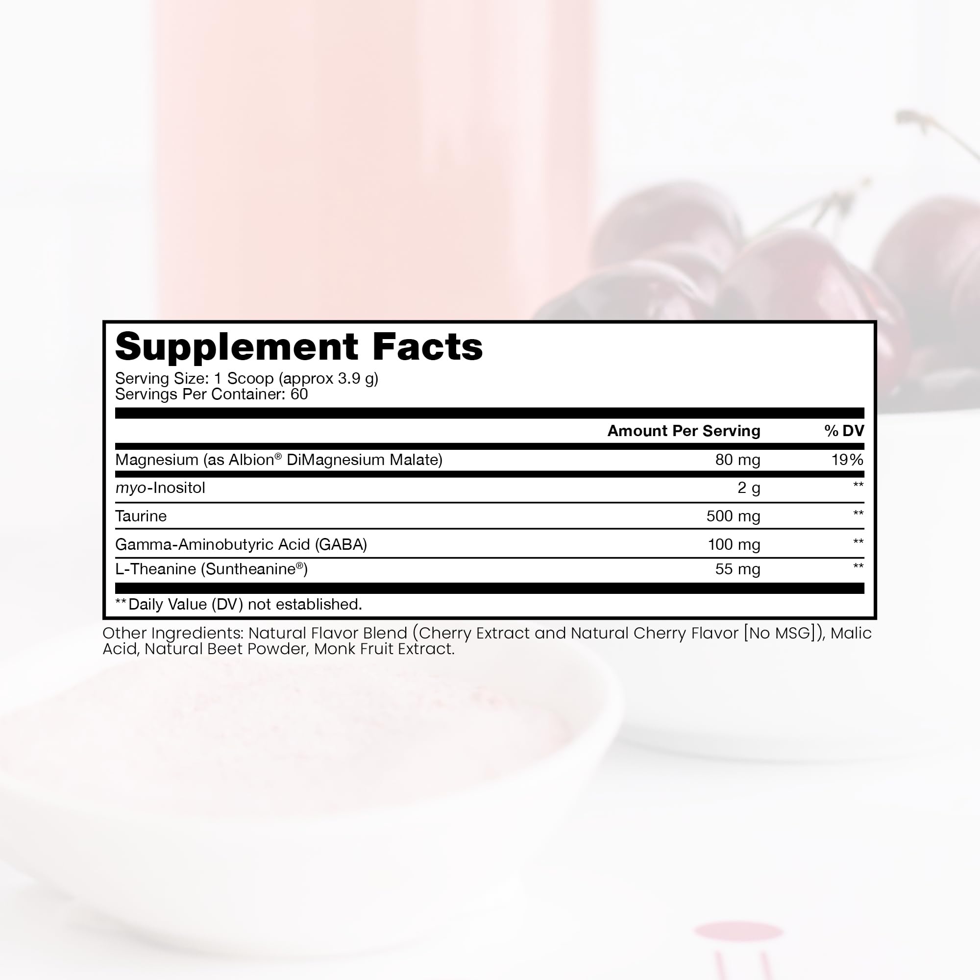 Pure Therapro Rx Just Relax Cherry - 60 Servings | Supports Relaxed Mood & Healthy Blood Pressure | Myo-inositol, Di-Magnesium Malate, GABA, Taurine, & L-Theanine