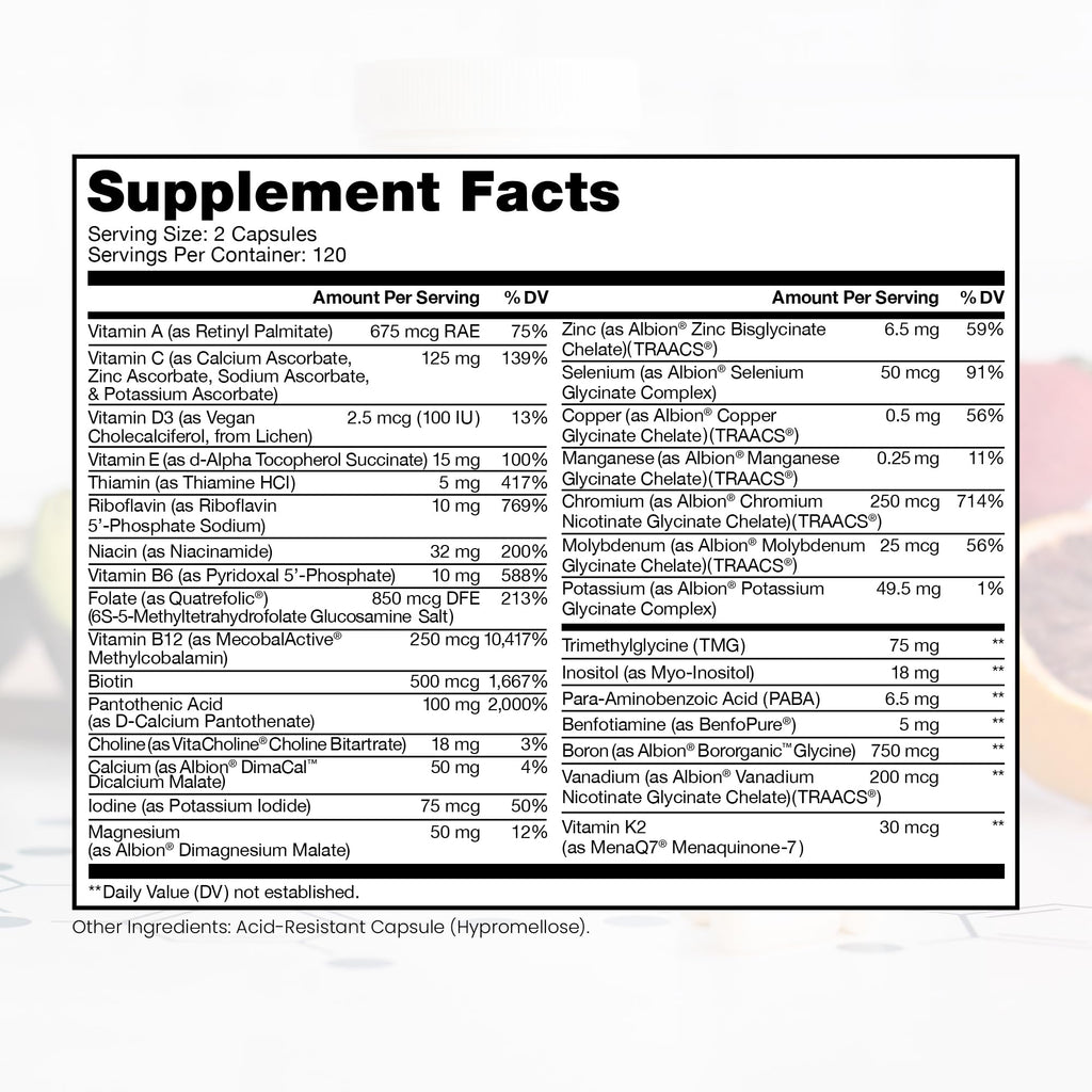 Pure Therapro Rx Methyl Multi Without Iron – Made in USA | 240 Capsules