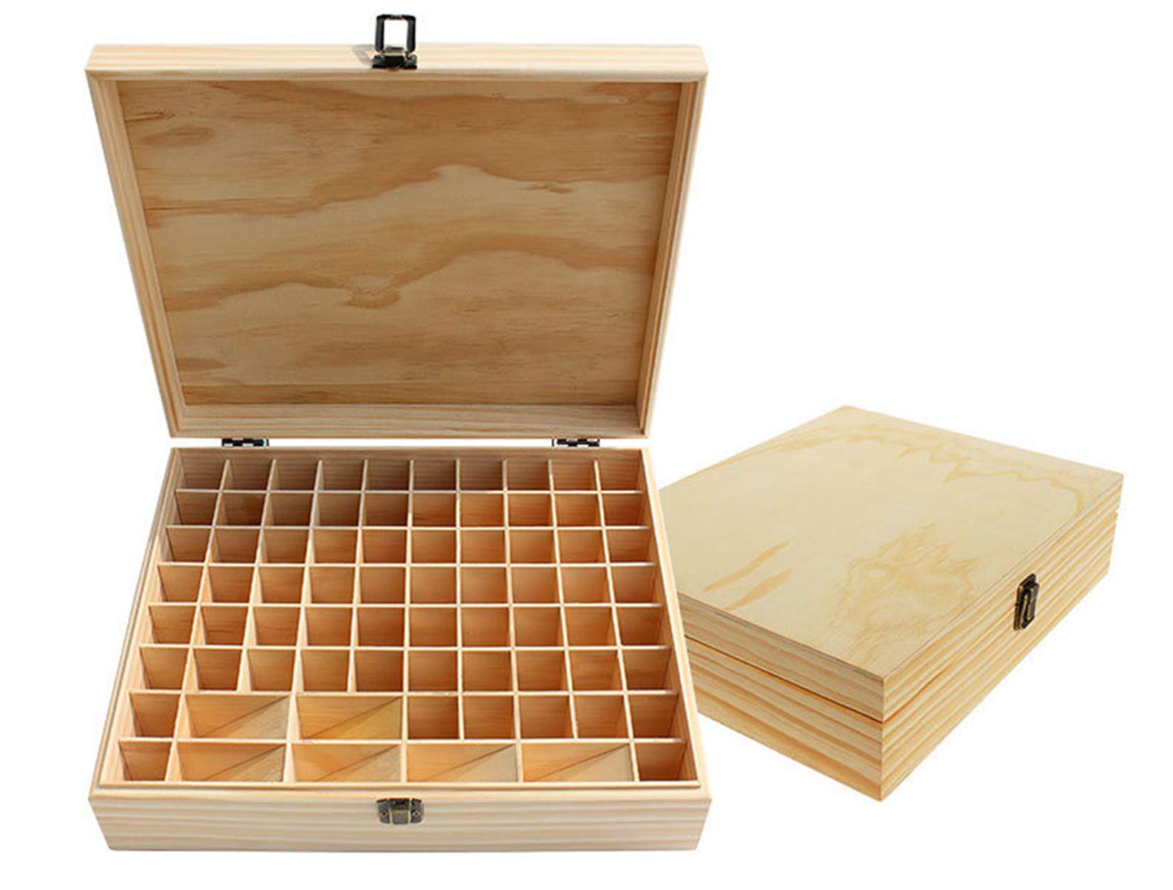 Pure Vie Wooden Essential Oil Box – 74 Bottle Capacity (5–20ml)