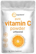 Pure Vitamin C Crystal Powder – Water-Soluble Vitamin C 1000mg per Serving | 1 KG (2.2 lb) Immune Support & Antioxidant