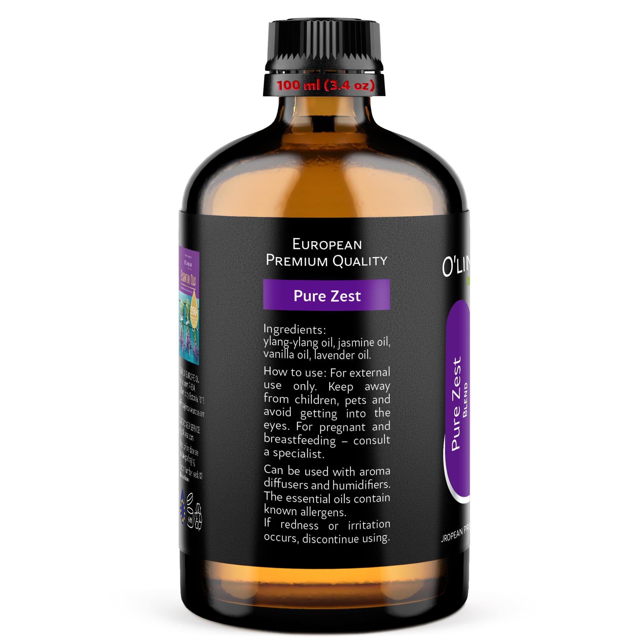 Pure Zest Love Essential Oil Blend - Natural Aromatherapy Candle Making Blend with Lavender, Jasmine, Vanilla, Ylang Ylang - Love Potion Essential Oil for Romantic Room Essentials and Scent Diffuser