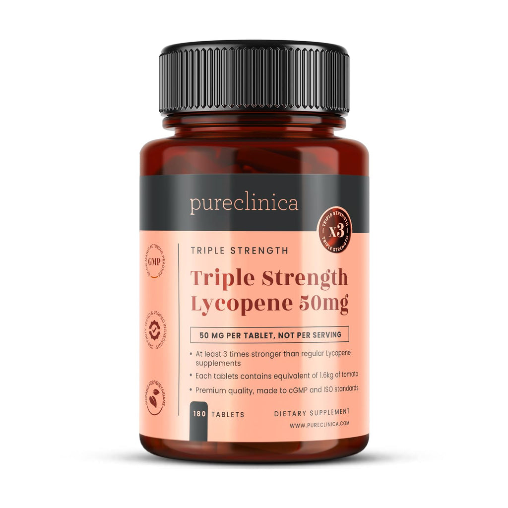 PureClinica Lycopene 50mg 180 Tablets | 6-Month Supply | 3x Strength