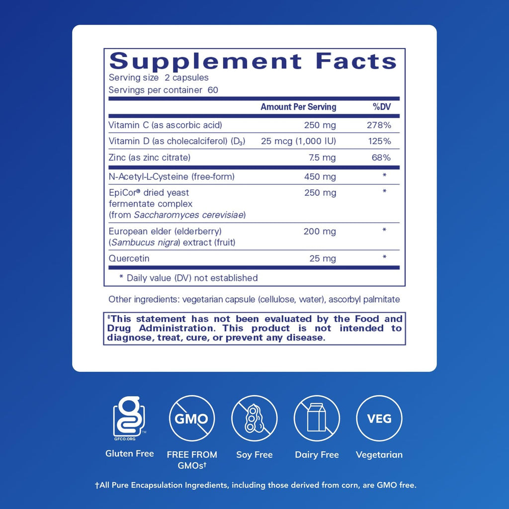 PureDefense with NAC by Pure Encapsulations — Immune Support & Respiratory Health, 120 Capsules