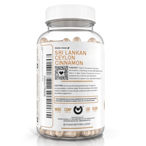 PUREFINITY Ceylon Cinnamon Capsules – 1500mg, Vegan, Non-GMO, 150 Count (75 Day Supply) Pack of 2