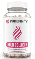PUREFINITY Collagen Peptides for Women – Multi-Type I/II/III/V/X with Biotin & Hyaluronic Acid | 90 Capsules
