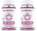 PUREFINITY Fiber Gummies – Inulin FOS Prebiotic, Sugar Free, Vegan, Non-GMO (60 Count x 2)