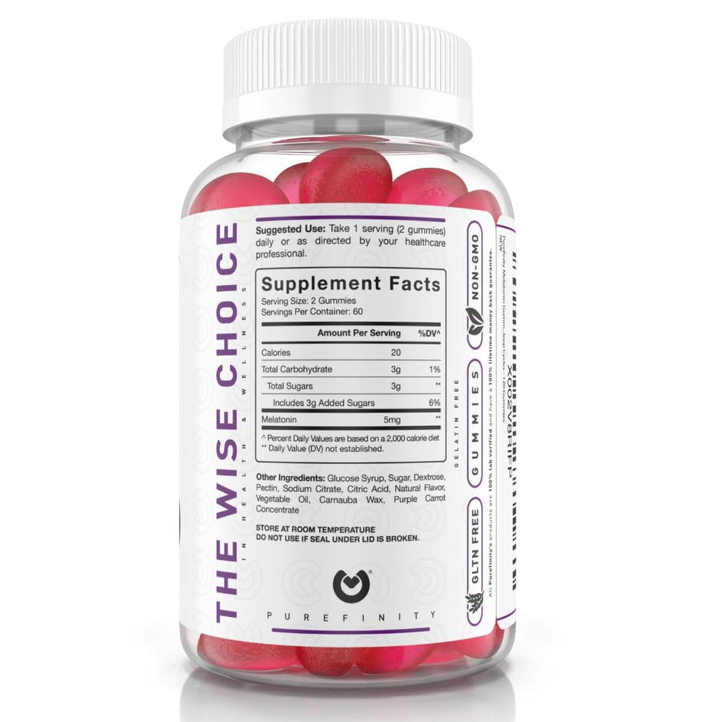 PUREFINITY Melatonin Gummies for Kids – 5 mg per Serving, 120 Count