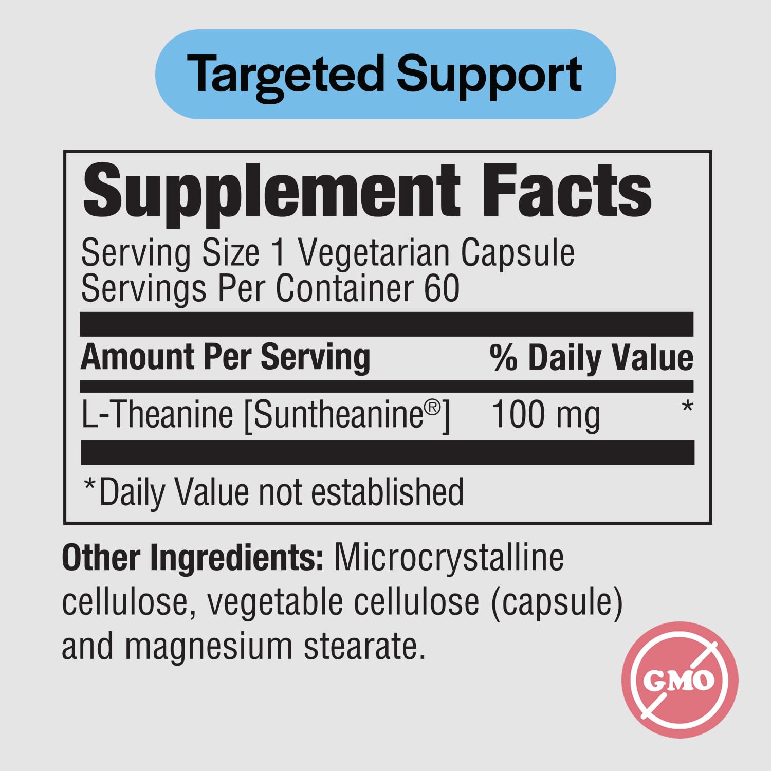 PureFormulas L-Theanine Supplement 100 mg – Supports Stress Levels, Relaxed State, Mood, Sleep | Dairy Free, Soy Free, Non-GMO (60 Vegetarian Capsules, Pack of 2)