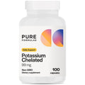PureFormulas Potassium 99 mg Chelated – Highly Absorbable Potassium Supplement | Non-GMO, 100 Vegetarian Capsules