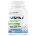 Puregen Labs Senna-S Dual-Action Natural Laxative + Stool Softener | Overnight Relief for Occasional Constipation
