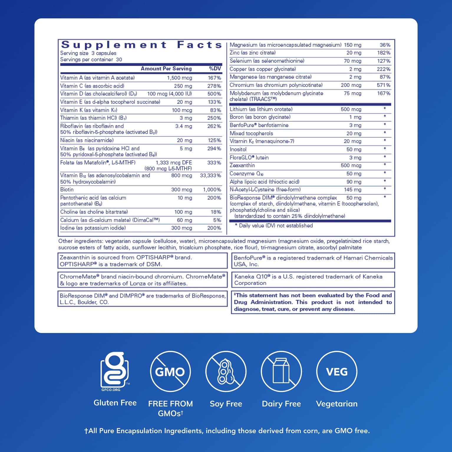 Pure Encapsulations PureGenomics UltraMultivitamin | Genetic Variants Support | 90 Capsules