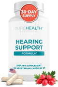 PUREHEALTH RESEARCH Hearing Support Formula – Natural Tinnitus Relief with Flavonoids & Vitamins