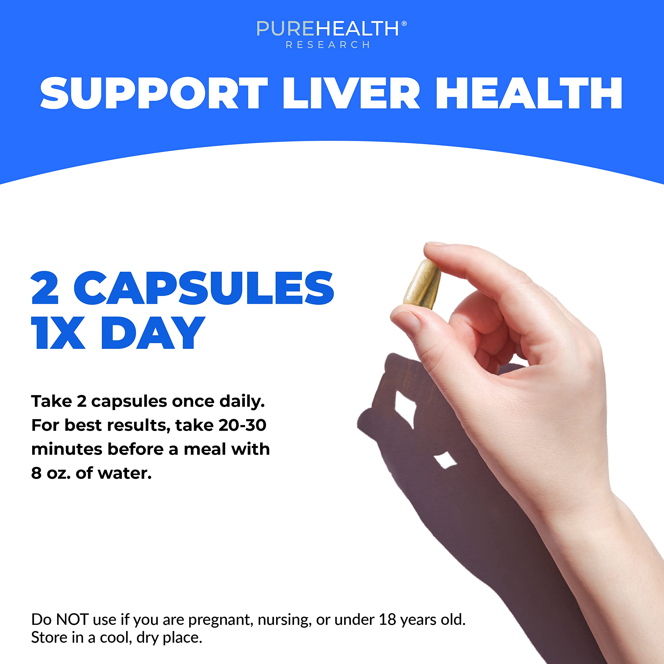 PUREHEALTH RESEARCH Liver Health – Detox & Repair with Artichoke, Milk Thistle & Turmeric | 60 Capsules