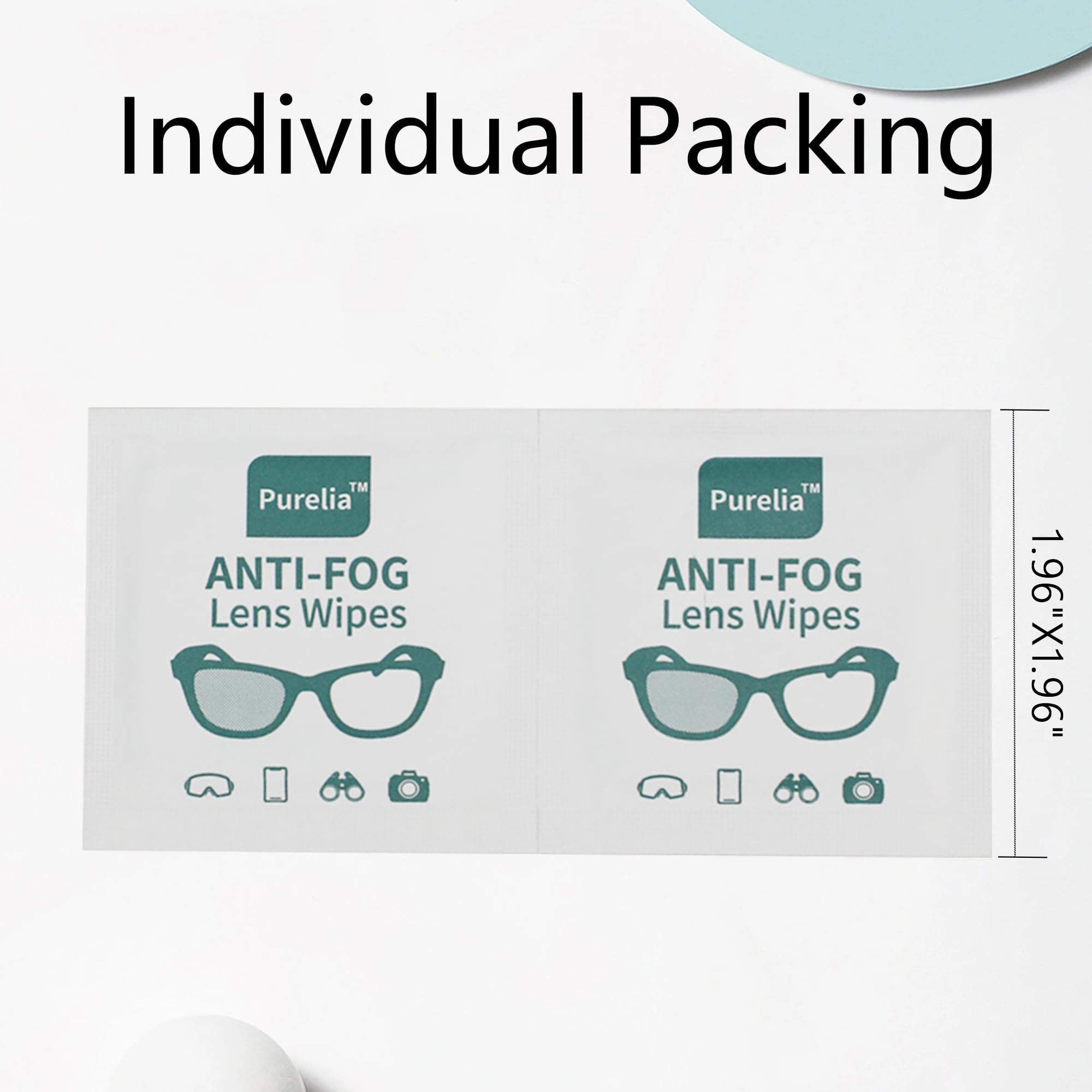 Purelia Anti-Fog Lens Wipes - 100 Count | Quick-Clean for Eyeglasses & Screens