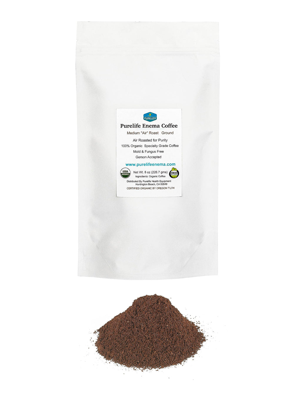 PureLife Enema Coffee - Organic Ground, Gerson-Specific (1 lb) - Air-Roasted