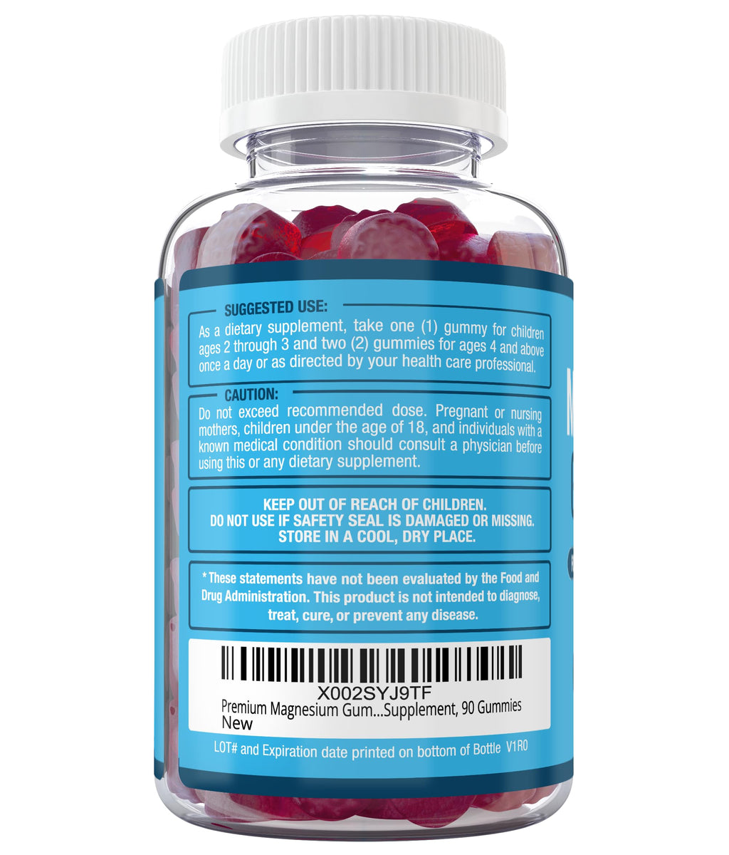 Magnesium Citrate Gummies – Cherry (90 Gummies) | Sleep, Calm & Digestive Support | Gluten-Free & Vegan