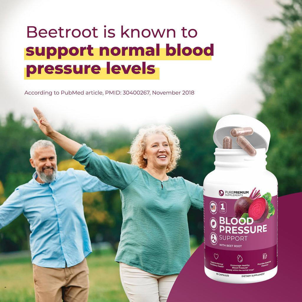 PurePremium Beet Root Capsules 700mg – Blood Pressure Support | Non-GMO | 90ct