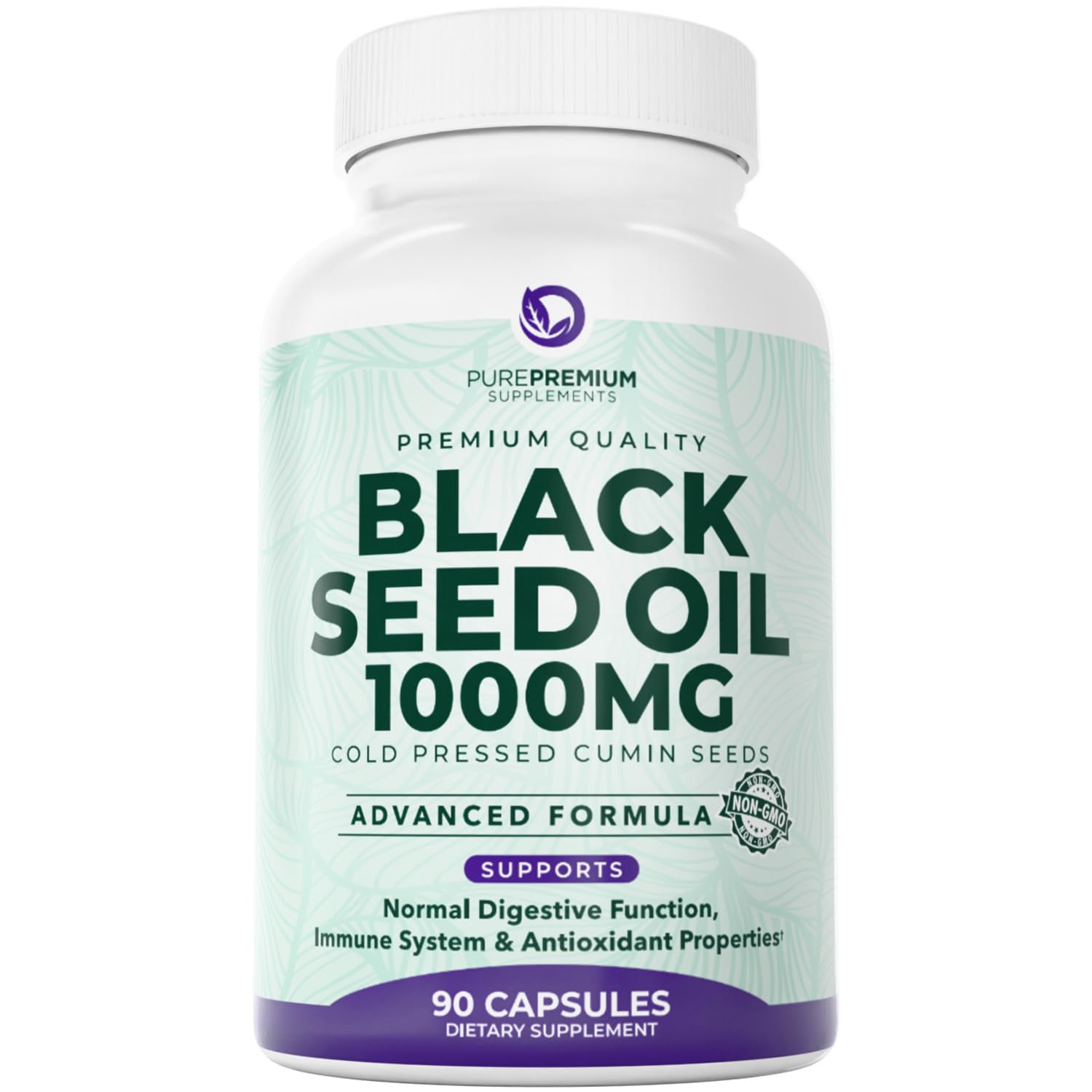 PurePremium Black Seed Oil 500mg - Organic Nigella Sativa, 90 Capsules