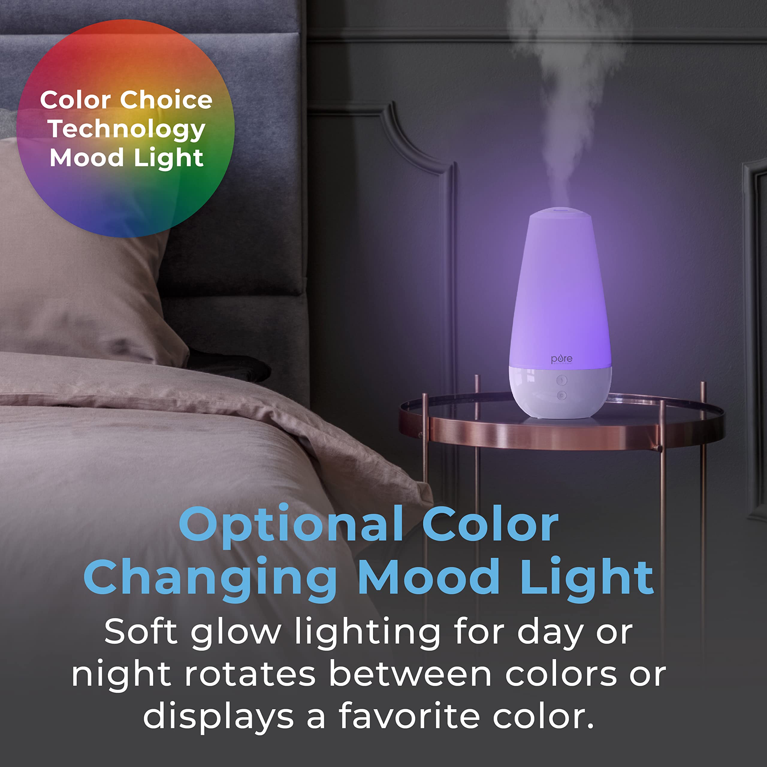 PureSpa XL 3-in-1 Humidifier, Diffuser & Mood Light – 2L, 350 sq ft
