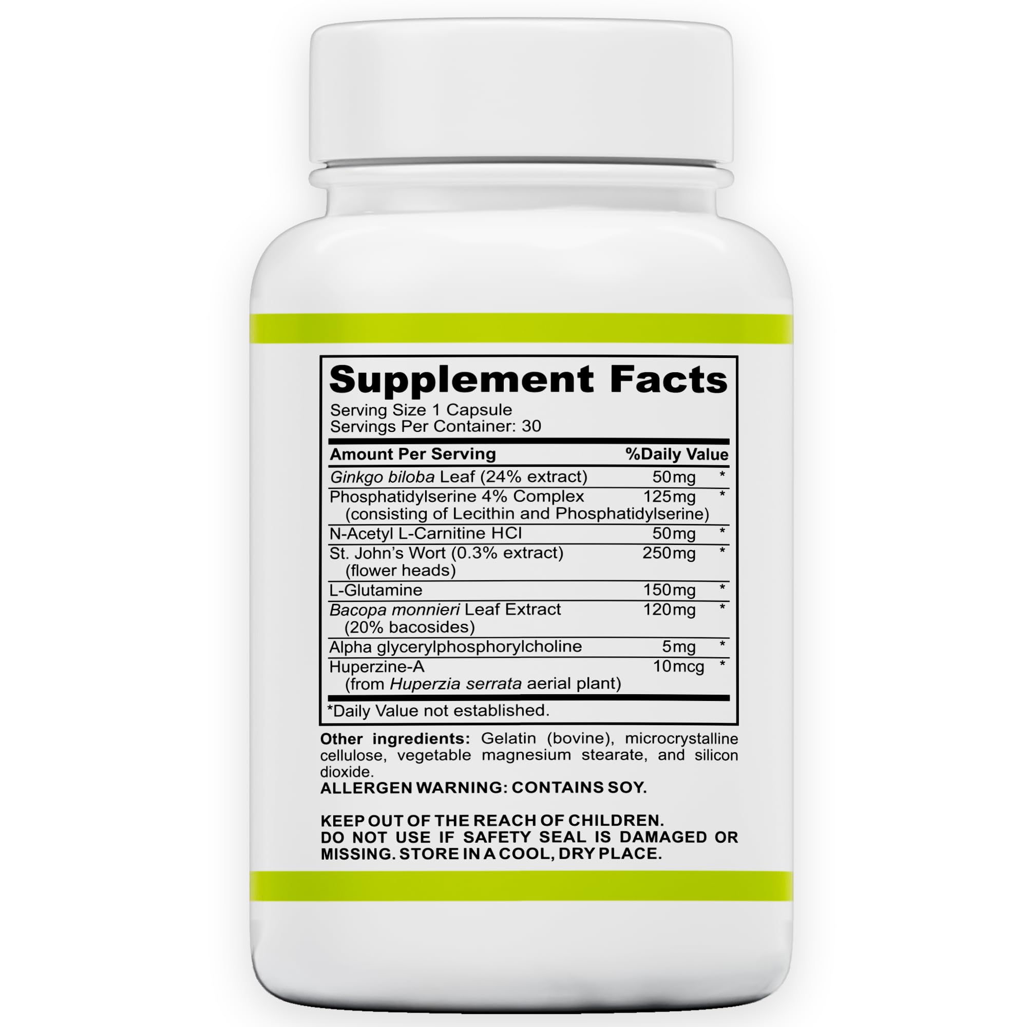 Puridian Brain Supplement for Memory, Focus & Concentration | Brainalin Nootropic Capsules | Non-GMO & Caffeine-Free