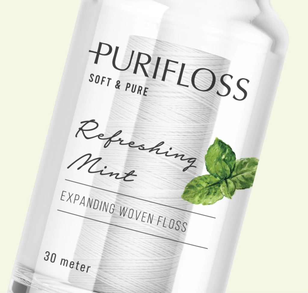 PURIFLOSS Premium Expanding Woven Dental Floss – PFAS & PTFE Free, Mint | 33 Yards (2-Month Supply)