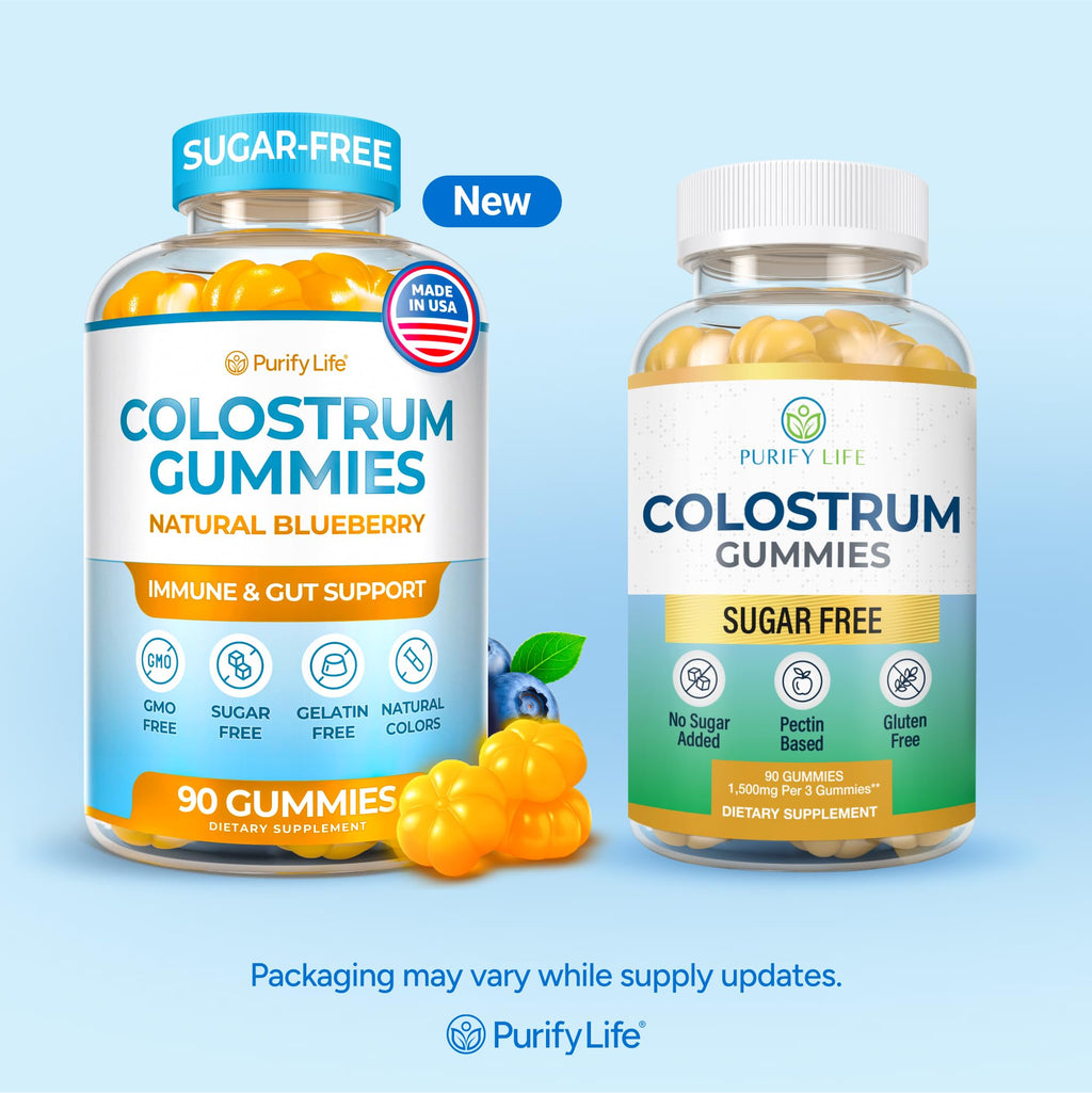 Purify Life Sugar-Free Colostrum Gummies 1500mg – 35% IgG | Immune & Gut Health