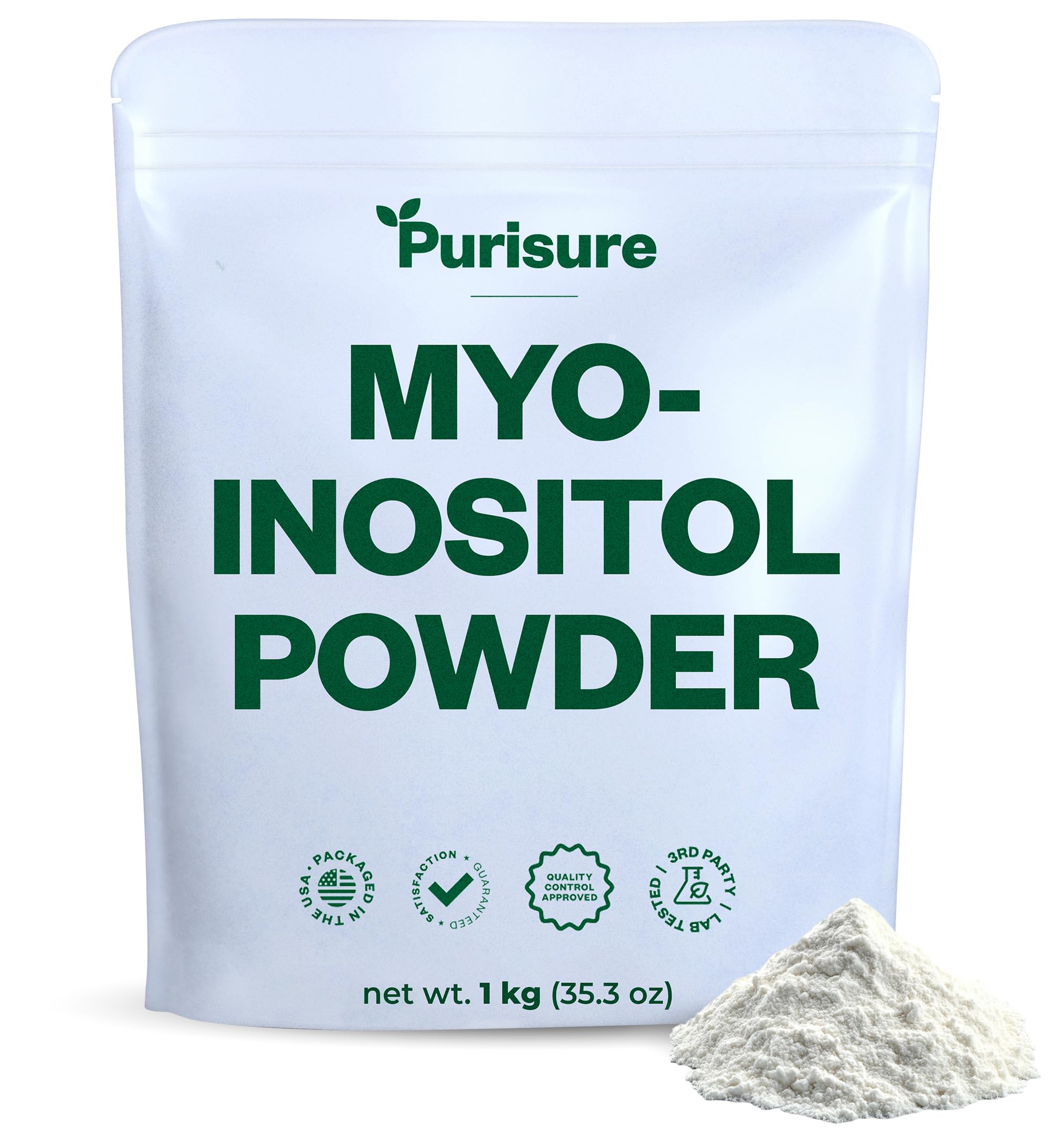 Purisure Myo-Inositol Powder 1kg – Fertility, Hormonal Balance, Ovarian Support | Vegan, Non-GMO | 2000 Servings