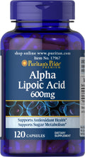 Puritan's Pride Alpha Lipoic Acid 600 Mg, 120 Count - Antioxidant Support