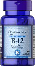 Puritan's Pride Vitamin B-12 2500 mcg Microlozenges – 100 Count (Discontinued)