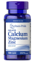 Puritan's Pride Calcium Magnesium Zinc Caplets – 100 Count | Discontinued