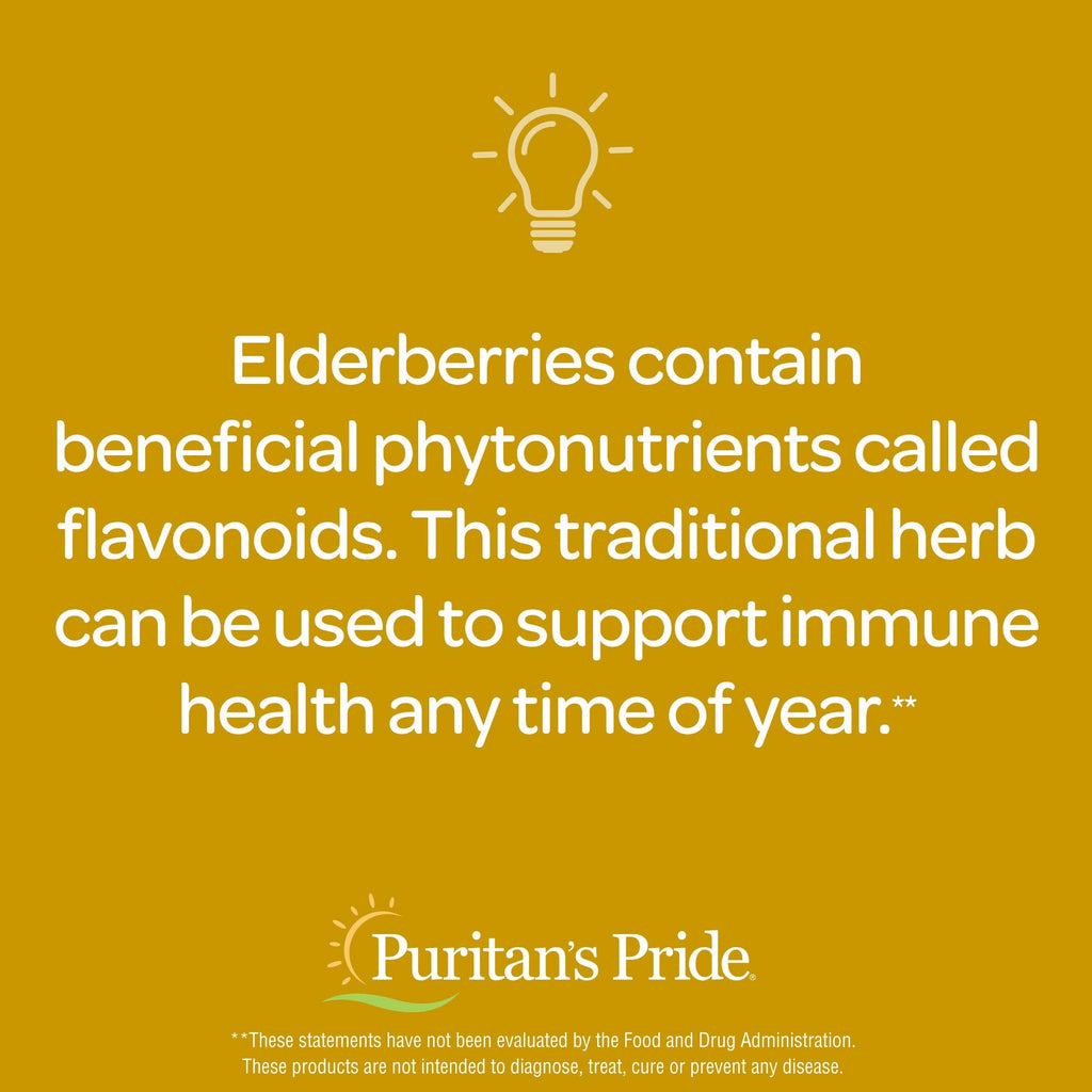 Puritan's Pride Elderberry Gummies with Vitamin C, D & Zinc – 70 Count (Discontinued)