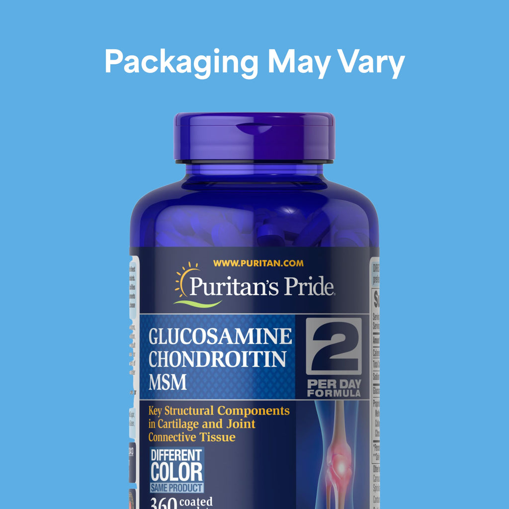Puritan's Pride Glucosamine Chondroitin MSM Dietary Supplement for Joint Health - 360 Coated Caplets