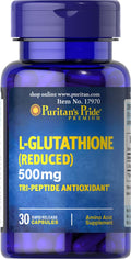 Puritan's Pride L-Glutathione 500 mg-30 Capsules | Discontinued