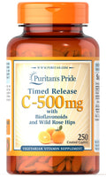 Puritan's Pride Vitamin C 500 mg with Rose Hips Caplets, 250 Count – Discontinued