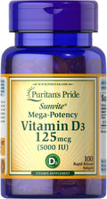 Puritan's Pride Vitamin D3 5000 IU – 100 Count | Discontinued by Manufacturer