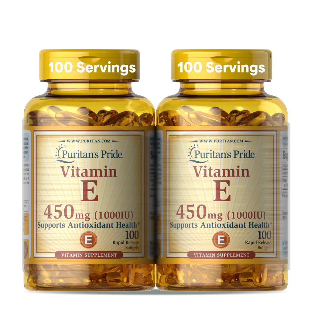 Puritan's Pride Vitamin E 10,000 IU – 2-Pack (450 mg) | Antioxidant & Immune Support