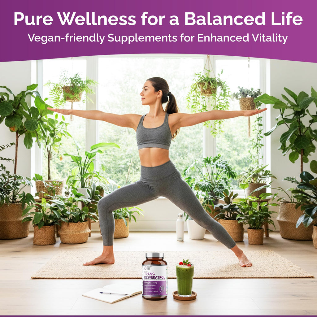 Purity Labs Trans-Resveratrol with Quercetin – Pure Organic Vegan Antioxidant (90 Caps)